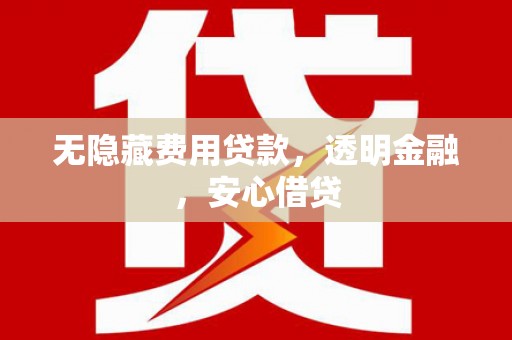 江阳无隐藏费用贷款，透明金融，安心借贷